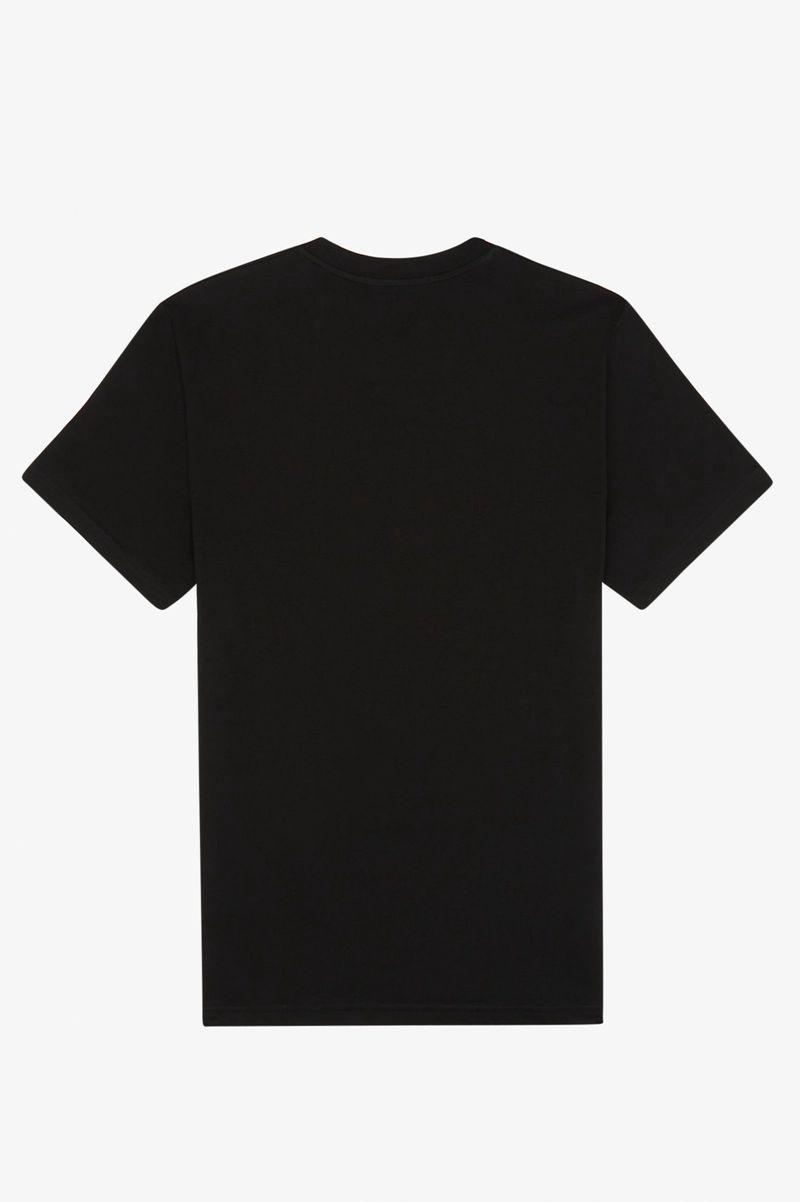 Black Fred Perry Embroidered Men's T Shirts | PH 1645OKIR